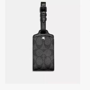 NWT Coach Black Leather Luggage Tag